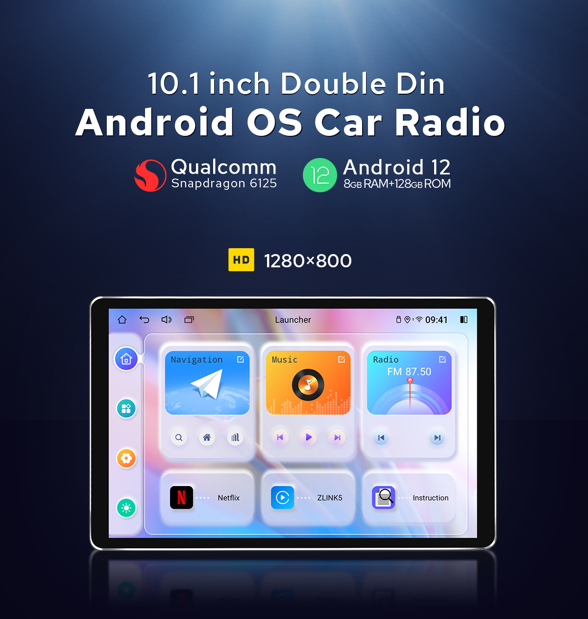 JOYING 7" Double Din Android 12 Car Navigation - Qualcomm Octa Core, 4GB+64GB, Wireless CarPlay